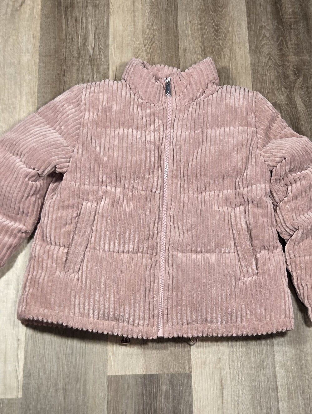 Koolaburra by Ugg Corduroy Puffer Jacket Pink Zip Front Coat Size Large Women's